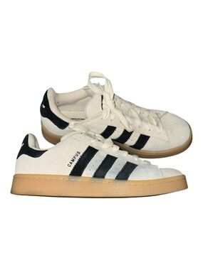 adidas Campus Off-White Suede Sneakers with Black Stripes and Gum Sole